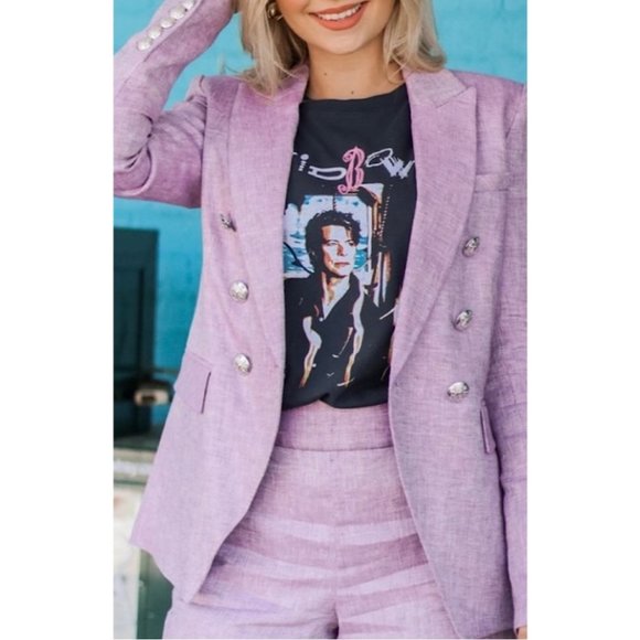 SOLD Veronica Beard Dickey Blazer Miller Lilac Purple Double Breasted Jacket - Picture 3 of 16